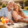 Couple relaxing at home without mortgage payment stress
