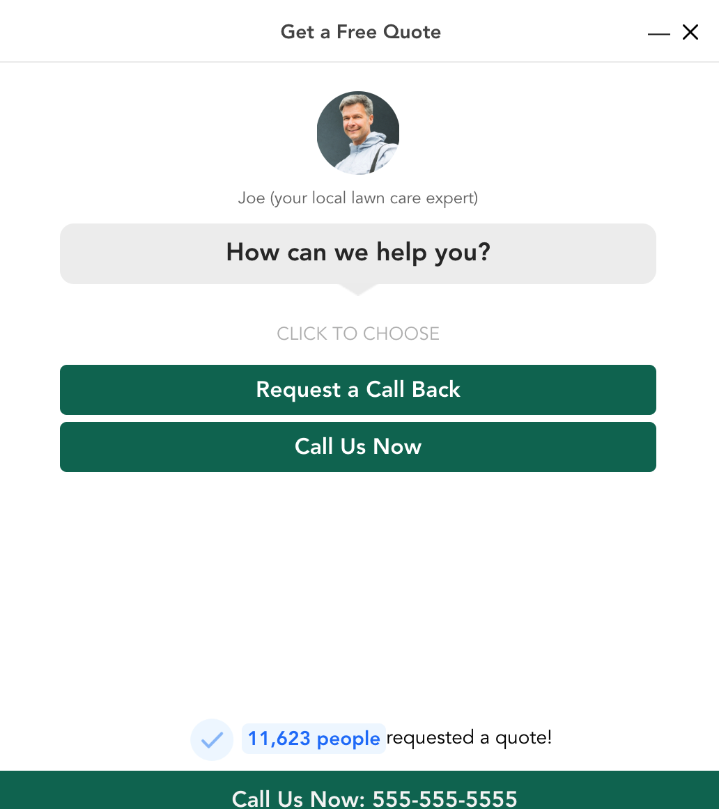 landscaping lead form