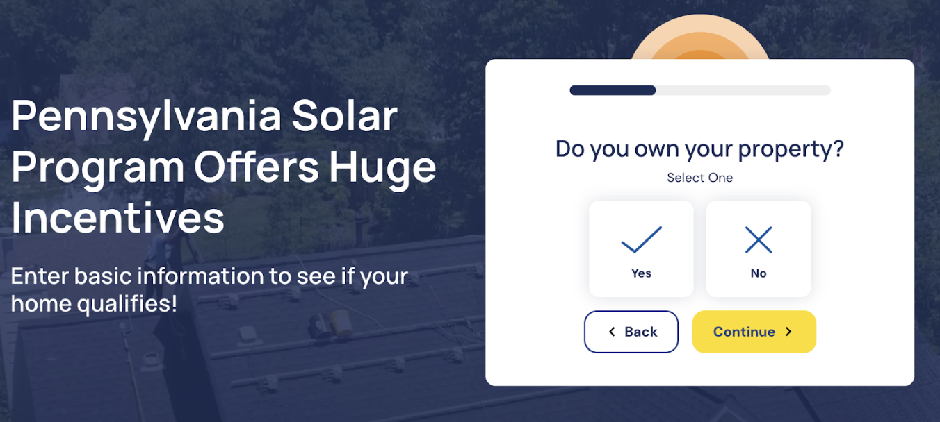 asking homeownership status in solar lead form