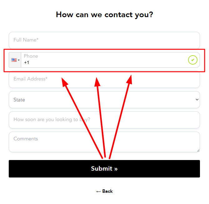 phone validation field
validation fields, not verification