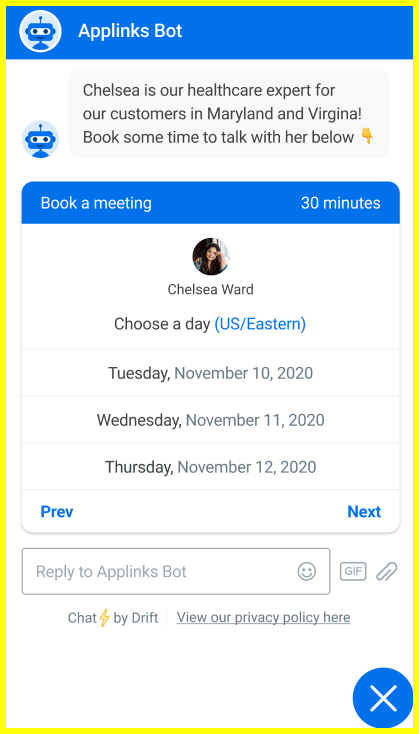 drift chat scheduling