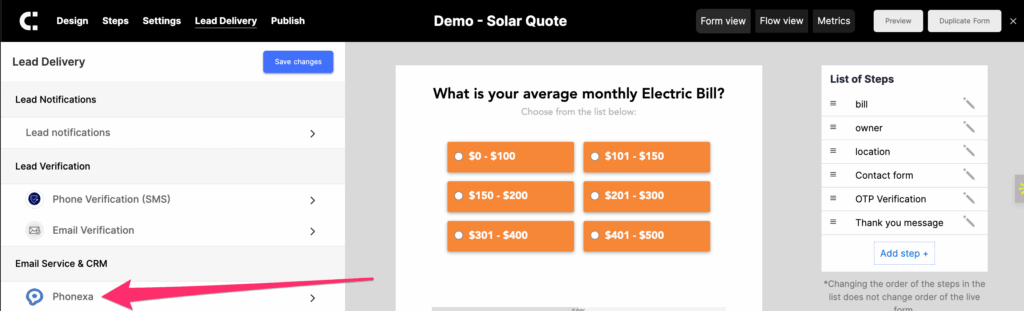 phonexa lms sync integration
