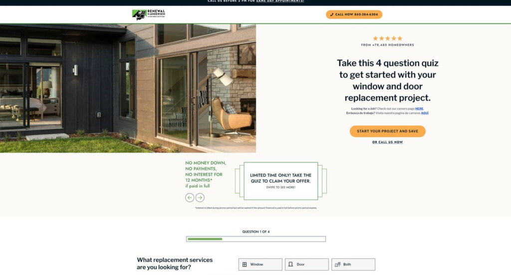 window replacement leads landing page